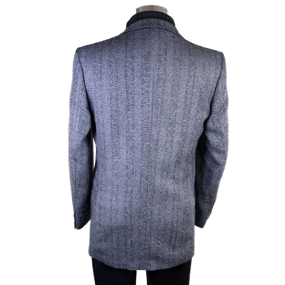 Yves Saint Laurent YSL Mens Size 40R Sport Coat Blazer Vintage Textured Blue EUC - Picture 9 of 14